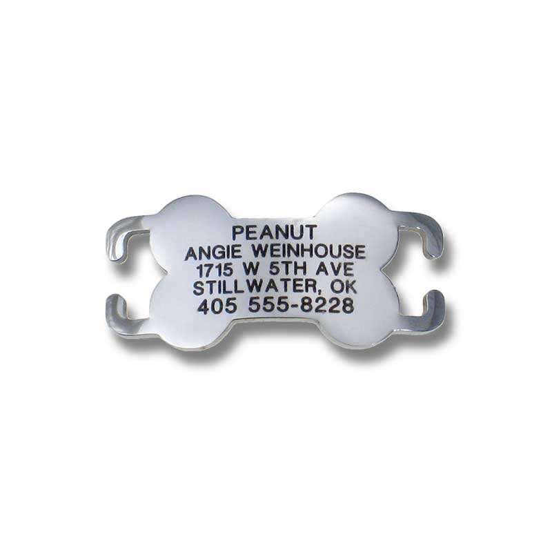 Open ends bone shaped slide-on tag